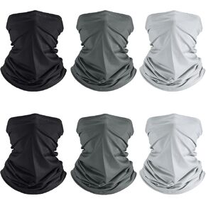 Geyoga 6 Pieces Summer UV Protection Cooling Neck Gaiter Face Clothing Neck Gaiter Scarf Sunscreen Breathable Bandana