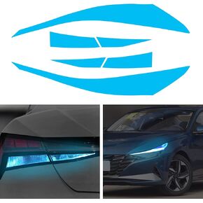 TOMALL مصباح أمامي جانبي خلفي للضباب من الفينيل، طبقة دخان متوافقة مع Hyundai Elantra 2021-2023، حواف كهرمانية لنقل الضوء مسبقًا، حذف ملصقات تزيين السيارة (أحمر-زوجان)