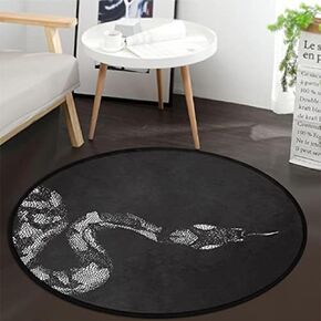 Music Record Black Round Area Rug for Bedroom Living Room Study Playing,Non-Slip Floor Mat Carpet Home Decor Rugs, 3' Diameter