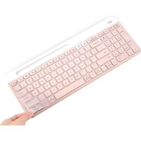 غطاء لوحة المفاتيح للوحة المفاتيح اللاسلكية Logitech K400 Plus التي تعمل باللمس، ملحقات حماية لوحة المفاتيح Logitech K400 Plus، غطاء حماية لوحة المفاتيح Logitech K400 Plus الرفيع للغاية - شفاف