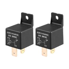 X AUTOHAUX 2Pcs Car Relay On/Off Normally Open 4 Pin 24V 80Amp SPST Model JD2912-1H-24VDC 80A 28VDC Automotive Relay Switches