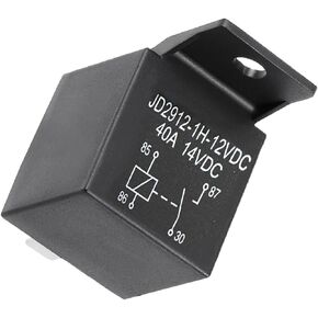 JD-1912 4 Pin DC 12V 40A Relay Truck Van Motorcycle Boat Multi-Purpose Automotive Relay Heavy Duty Standard Relay for Car Motor, Auto Universal Replacement Accessories