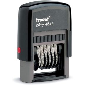Trodat .125" x .6875" 6 Digit Self-Inking Numberer Rubber Stamp (Black)
