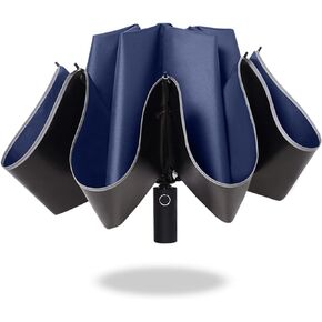 Umbrella Windproof Travel Umbrella Compact Folding Umbrella for Rain, Light Automatic Portable Backpack Umbrella