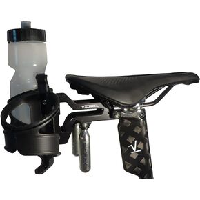 Bike Seat Water Bottle Holder with Two Bottle Cages - Behind Saddle Bottle Holder - Includes Two Tight Grip Bottle Cages