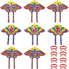 STOBOK 8 Pack Butterfly Kite,Butterfly Large Kites Toddler Toys Kites Fly Big Beach Kite for Children Idea Gift Outdoor Toys Games Activities Beach Trip
