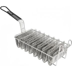 8 Shells Taco Shell Fryer Basket with Detachable Handle,Commercial Grade Stainless Steel Hard Shell Maker Mold Taco Fryer Basket Each Time Deep Frying 8 Crispy Taco Shells