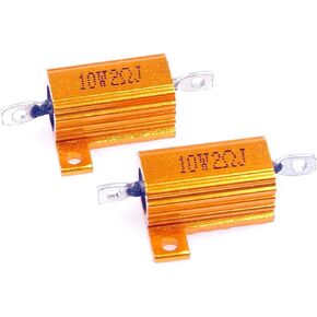 LM YN 10 Watt 2 Ohm 5% Wirewound Resistor Electronic Aluminium Shell Resistor Gold (Pack of 2)