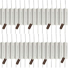 مقاوم الأسمنت، Ltvystore 30 عبوة 10 وات 10 أوم 5% مقاومات أسمنت سيراميك ثابتة للجروح 1.9 بوصة × 0.39 بوصة × 0.35 بوصة in Kuwait