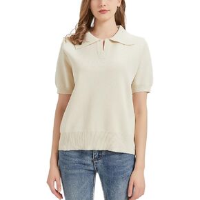 Women's 2024 Summer Spring Short Sleeve Pullover Sweater T-Shirt Lightweight Knit Tops