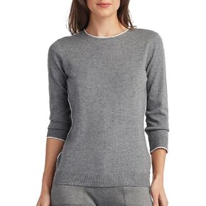 ELLEN TRACY Women's Crew Neck Sweater, Blair Long Sleeve Pullover Crewneck Top