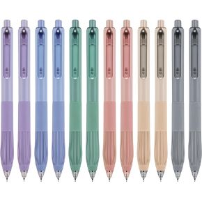 Linbsunne Gel Pens Black Ink Pens for Office 0.5mm Fine Point Pens Smooth Writing Retractable Work Pen (12-count)