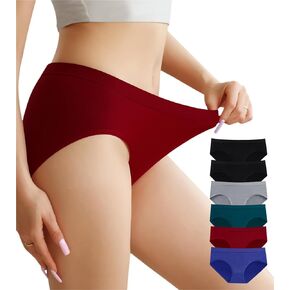 OLIKEME Women's Underwear Moisture Wicking Stretch Hipster Panties Breathable Full Coverage No Show Underwear 6 Pack