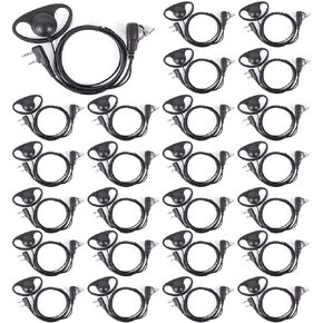 24 Pcs Walkie Talkies Earpiece with Mic 2 Pin D-Type Headset Compatible with Baofeng UV-5R BF-888S H-777 RT21 RT22 RT27 RT-5R Kenwood 2 Way Radios