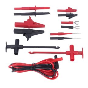Multimeter Test Leads Kit, Brass PVC PA Crocodiles Clip Test Clip Probe Banana Plug Testing Cable