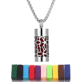 JEAN SMILE Essential Oil Necklace for Women - Aromatherapy Pendant, 316L Stainless Steel Diffuser Jewelry Gift for Men and Women - Perfect for Christmas, Birthday XN064-9