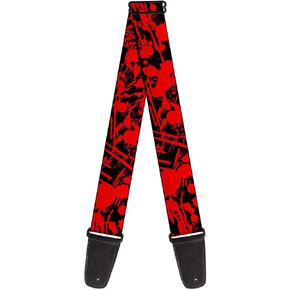 Buckle-Down Guitar Strap, Splatter Black Red, 2 Inches Wide
