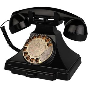 Retro Landline Telephone, Corded Antique Phone Vintage, 1930s Rotary Dial Home Decor Phone, Old Fashion Decorative House Phones for Seniors, Working Basic Rotary Phones for Home/Office/Hotel/School