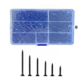 6 Sizes 265 PCS #6 Bugle-Head Coarse Thread Drywall Screws Assortment Kit, Sharp Point Drywall Screws Set, Phosphate Coated Drywall Screws Kit for Drywall Sheetrock, Furniture