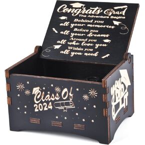 2024 Graduation Gifts for Her Him, Vintage Engraved Inspirational Wooden Music Boxes Graduation Souvenir, College, Senior, High School Inspirational Graduation Gift in Kuwait
