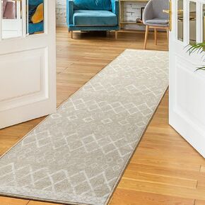 Antep Rugs Alfombras Non-Skid (Non-Slip) 3x5 Rubber Back Bohemian Distressed Moroccan Boho Low Pile Profile Indoor Area Rug (Charcoal Gray, 3' x 5')
