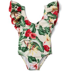 Janie and Jack Girls Bold Floral Onepiece Swim (Toddler/Little Big Kid)