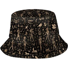 Cute Ancient Egyptian Bucket Hat Egyptian Fisherman Hat Sun Protection Hat for Summer Outdoor Traveling