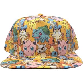 Pokemon Starters Originals Allover Print Snapback Cap Hat Licensed Yellow