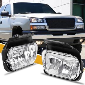 مجموعة مصابيح الضباب متوافقة مع Chevy Silverado 1500 2500 2500HD 3500 3500HD 2003 2004 2005 2006، Classic 2007 | 2002-2006 أفالانش، استبدال مصباح الضباب للقيادة على طراز OE، زوج in Kuwait