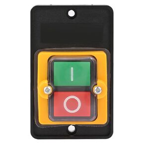 Drill Press Push Button Switch, AC220V/380V Waterproof On/Off Start Stop 10A Single Phase Motor Start Stop Button