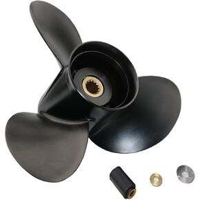 Propeller 765183 for OMC Johnson Evinrude V4 Outboard 40-140 HP Boat Motor Engine Parts 3 Blade Aluminum Prop 13.25X17 Pitch RH 13 Spline Tooth with Hub Kit 0765183