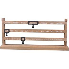 Vosarea Perpetual Desk Calendar, Sliding Wooden Calendar for Home Decor