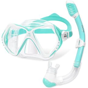 Seago Kids Snorkel Set for Age 6-14 Anti-Fog Scuba Diving Swimming Mask and Dry Top Snorkel for Boys Girls Teens