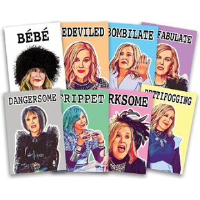 مجموعة بطاقات مفردات محاكاة ساخرة مستوحاة من مويرا روز مكونة من 8 بطاقات تعليمية مقاس 4 × 6 بوصات in Kuwait