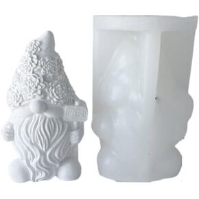 Faceless Santa Claus Silicone Candle Mold DIY Christmas Dwarf Aromatherapy Gypsum Resin Soap Mold Home Decor Holiday gnome Candle molds for Candle Making