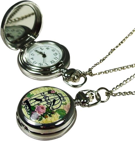 Vintage Ceramic Quartz Locket Watch Necklace in Saudi Arabia