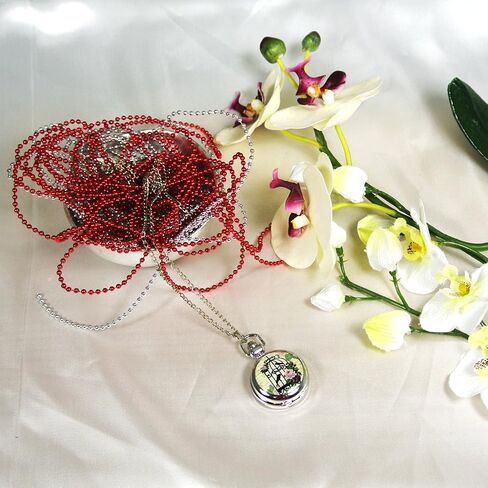 Vintage Ceramic Quartz Locket Watch Necklace in Saudi Arabia