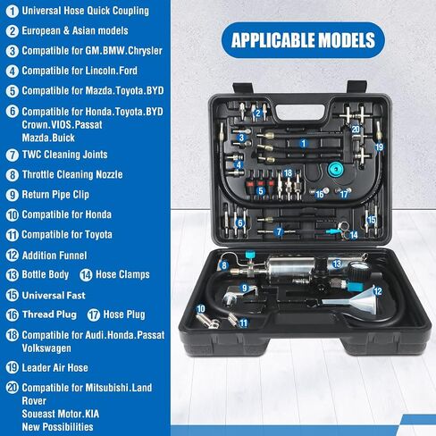 Fuel Injector Cleaner Kit, Non-Dismantle Fuel Injection System Cleaner Tester 1L 150PSI Fuel Injector System Cleaning Machine Tool Catalytic System Cleaner Converter Cleaner for Gasoline Cars Vehicle in Saudi Arabia