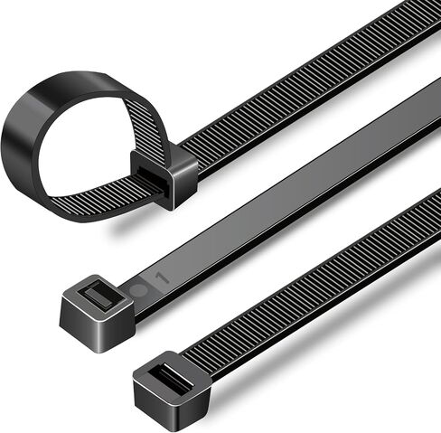 Cable Zip Ties 50 Pack, 12 Inch Self-Locking Nylon Cable Ties, Reusable Black Zip Ties, Cable Cord Management, Multi-Purpose Zip Ties Heavy Duty for Home, Garden, Workshop (0.28 Inch Width) in Saudi Arabia