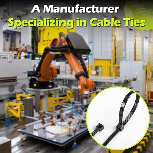 Cable Zip Ties 50 Pack, 12 Inch Self-Locking Nylon Cable Ties, Reusable Black Zip Ties, Cable Cord Management, Multi-Purpose Zip Ties Heavy Duty for Home, Garden, Workshop (0.28 Inch Width) in Saudi Arabia