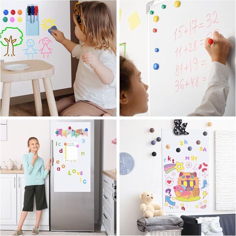 ورق اتصال سبورة مغناطيسية للجدار 39.3 * 17.7 بوصة ملصق ورق حائط سبورة ذاتي اللصق وقشر ملصق جداري مغناطيسي لمكتب المنزل والثلاجة والفصل الدراسي in Kuwait