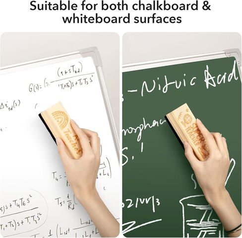 6 Pack Teacher Appreciation Gifts Chalkboard Eraser with Sculpture Thank You Teacher Pattern Pine Wood Chalk Eraser Campus Style Felt Whiteboard Eraser for Teacher Supplies Gift in Saudi Arabia