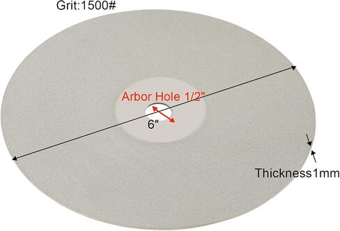 DZQ Diamond Grinding Wheel Disc Arbor Hole 6" x 1/2" Abrasive Lap 60 grit for Cutting or Sanding Stone and Glass in Saudi Arabia