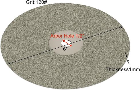 DZQ Diamond Grinding Wheel Disc Arbor Hole 6" x 1/2" Abrasive Lap 60 grit for Cutting or Sanding Stone and Glass in Saudi Arabia