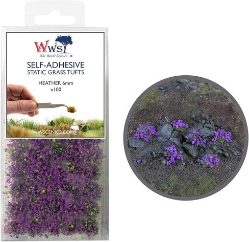 War World Scenics Self Adhesive Static Grass Tufts x 100 – Heather, 6mm – Model Railway Wargame Scenery Railroad Modelling Diorama Miniature Hobby Tabletop in Kuwait