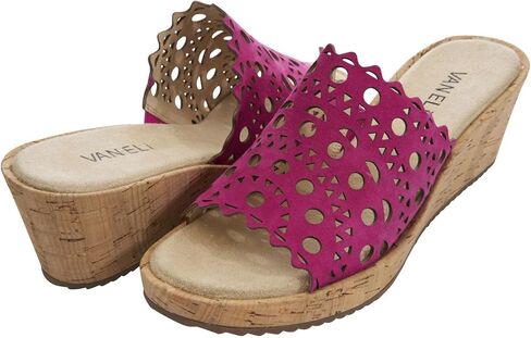 صنادل رياضية نسائية من VANELi Cammie Cut-Outs Cork بكعب متوسط ​​كاجوال 2-3 بوصة - بيج in Kuwait