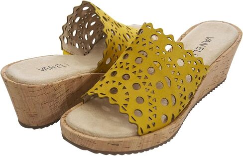 صنادل رياضية نسائية من VANELi Cammie Cut-Outs Cork بكعب متوسط ​​كاجوال 2-3 بوصة - بيج in Kuwait