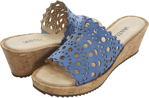 صنادل رياضية نسائية من VANELi Cammie Cut-Outs Cork بكعب متوسط ​​كاجوال 2-3 بوصة - بيج in Kuwait