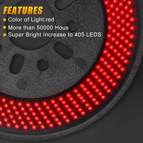 ضوء فرامل الإطارات الاحتياطية، ضوء الفرامل الثالث 405 قطعة LED ضوء العجلة حلقة حمراء فائقة السطوع متوافقة مع 2007-2017 جيب رانجلر JK/JKU و2018-2022 جيب رانجلر JL/JLU in Kuwait