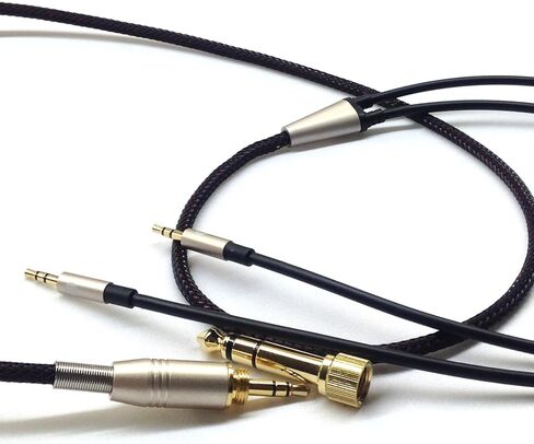 كابل بديل متوافق مع سماعات Hifiman HE4XX، HE-400i (أحدث إصدار مع قابس 3.5 ملم) سماعات الرأس 3.5 ملم و6.35 ملم إلى مقبس ذكر مزدوج 3.5 ملم بطول 1.5 متر/4.9 قدم in Kuwait